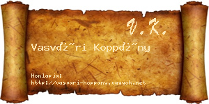 Vasvári Koppány névjegykártya